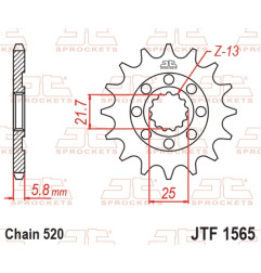 JT SPROCKETS Ritzel Stahl Teilung 520 für KAWASAKI KLX 450, KX 450, KX 450 X, KXF 450 2006-2027