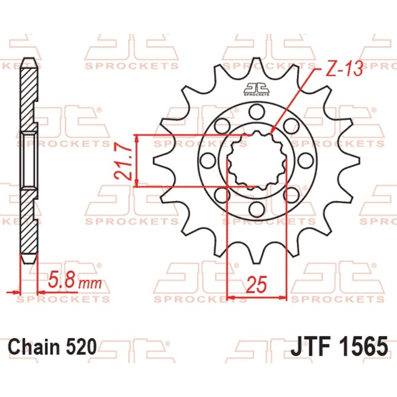 Piñón de acero JT SPROCKETS paso 520 para KAWASAKI KLX 450, KX 450, KX 450 X, KXF 450 de 2006 a 2027