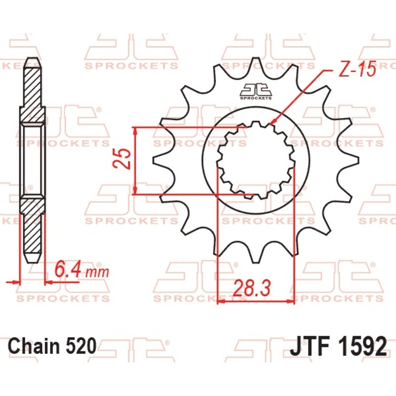 JT SPROCKETS steel front sprocket 520 pitch for YAMAHA YFM 700 RAPTOR 2WD, YFZ 450 2006-2020 JT SPROCKETS steel front sprocket 520 pitch for YAMAHA YFM 700 RAPTOR 2WD, YFZ 450 2006-2020