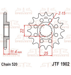 JT SPROCKETS Ritzel Stahl Teilung 520 für KTM ENDURO 690, HUSQVARNA SUPERMOTO 701, GAS GAS ES 700 und CF MOTO MT 800 - JTF1902.1