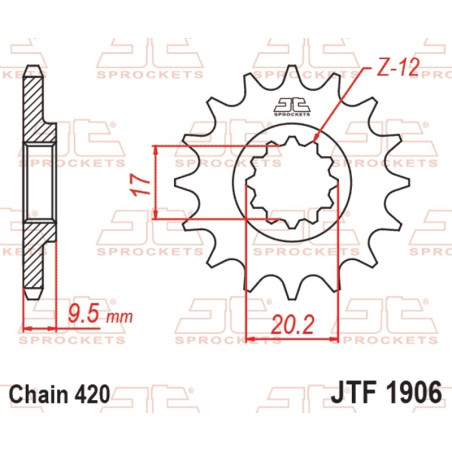 JT SPROCKETS Ritzel Stahl Teilung 420 für KTM SX 60, SX 65 und HUSQVARNA CR 65, TC 65 1998-2025