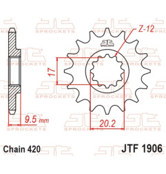 JT SPROCKETS Ritzel Stahl Teilung 420 für KTM SX 60, SX 65 und HUSQVARNA CR 65, TC 65 1998-2025
