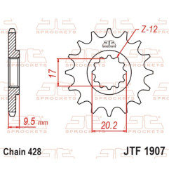 Pignon acier JT SPROCKETS pas 428 pour KTM SX 105, SX 85 et HUSQVARNA TC 85 de 2003 à 2020