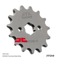 Pignon acier JT SPROCKETS pas 420 pour HONDA CRF 110, MONKEY, MSX 125, MTX 80 RF, XR 70, KAWASAKI KLX 110 et SUZUKI DRZ 110