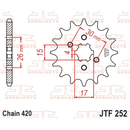 Piñón de acero JT SPROCKETS 14 dientes, paso 420 para HONDA CRF 80, XR 80 de 1979 a 2013
