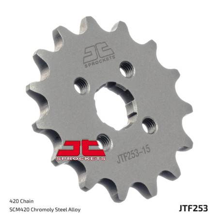 JT SPROCKETS steel front sprocket 420 pitch for HONDA CR 80, CRF 110, MBX 80 FWD, MT 50 S, MTX 80 RF 1977-2024