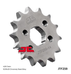 Pignon acier JT SPROCKETS pas 428 pour HONDA XL 125 S, DAELIM VS 125, DERBI SENDA 125 BAJA SM 4T et KYMCO KXR 50 de 1976 à 2013