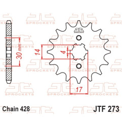 JT SPROCKETS steel front sprocket 428 pitch for KAWASAKI KLX 125 2010-2016