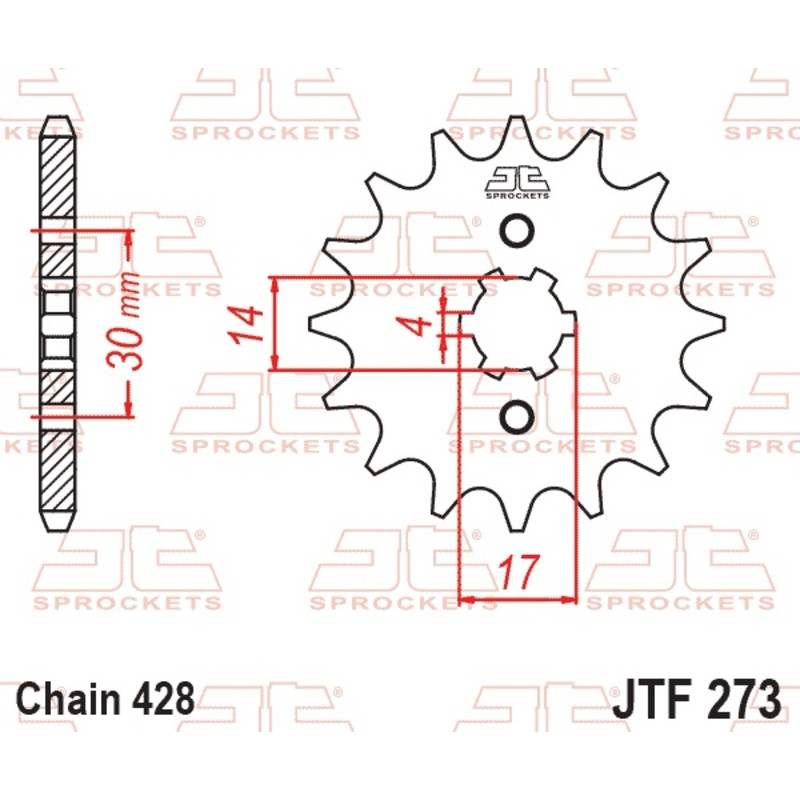 JT SPROCKETS steel front sprocket 428 pitch for KAWASAKI KLX 125 2010-2016