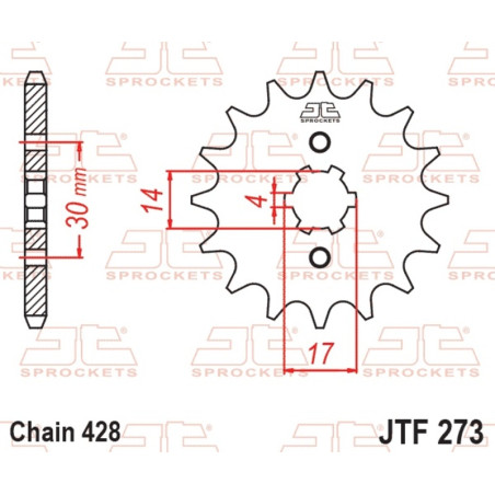 JT SPROCKETS Ritzel Stahl Teilung 428 für KAWASAKI KLX 125 2010-2016