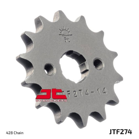Piñón de acero JT SPROCKETS 14 dientes, paso 428 para HONDA CRF 100, XR 100 de 1985 a 2013