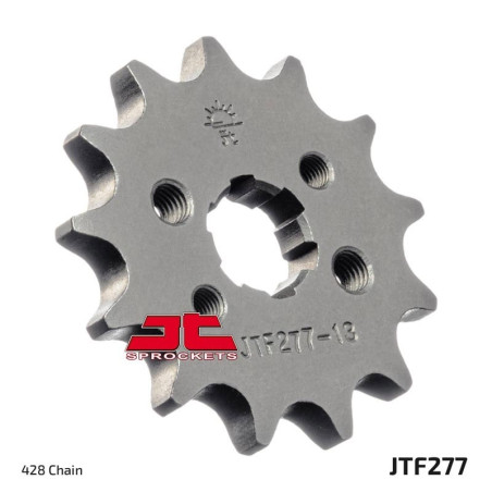 Piñón de acero JT SPROCKETS 13 dientes, paso 428 para HONDA CRF 125, TRX 90 SPORTRAX 2WD y DERBI MULHACEN 125, TERRA 125