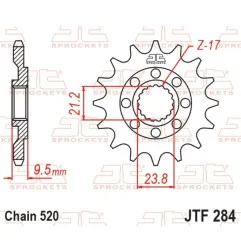 Pignon acier JT SPROCKETS pas 520 pour HONDA CR 250, CR 500, CRF 450 et HM CRE-F 450 X, CRM F 450 R SUPERMOTO, MOTARD 450