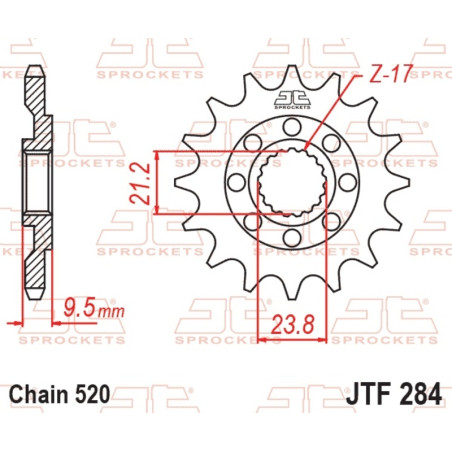 JT SPROCKETS steel front sprocket 520 pitch for HONDA CR 250, CRF 450 and HM CRM F 450 R SUPERMOTO, MOTARD 450 1988-2025