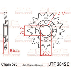 Piñón de acero JT SPROCKETS paso 520 para HONDA CR 250, CR 500, CRF 450 y HM CRE-F 450 X, CRM F 450 R SUPERMOTO, MOTARD 450