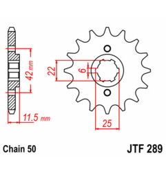 Piñón de acero JT SPROCKETS 15 dientes, paso 530 para HONDA FT 500 de 1982 a 1983