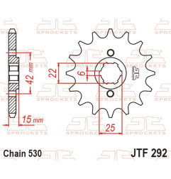 JT SPROCKETS Ritzel Stahl 16 Zähne, Teilung 530 für HUSQVARNA FC 250, FC 350, KTM EXC 200, EXC 250 und BETA RR 400, RR 450