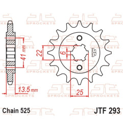 Piñón de acero JT SPROCKETS 15 dientes, paso 525 para HUSQVARNA CR 250, TC 250, TE 250, TE 610, WR 250 y HONDA XL 600 V TRANSALP