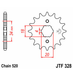JT SPROCKETS Ritzel Stahl 13 Zähne, Teilung 520 für HONDA XL 200, XR 200 1982-1985