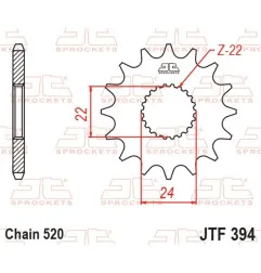 JT SPROCKETS Ritzel Stahl Teilung 520 für APRILIA RX 125, CAN-AM DS 450 und HM CRE 125 BAJA RR 2T 1986-2015