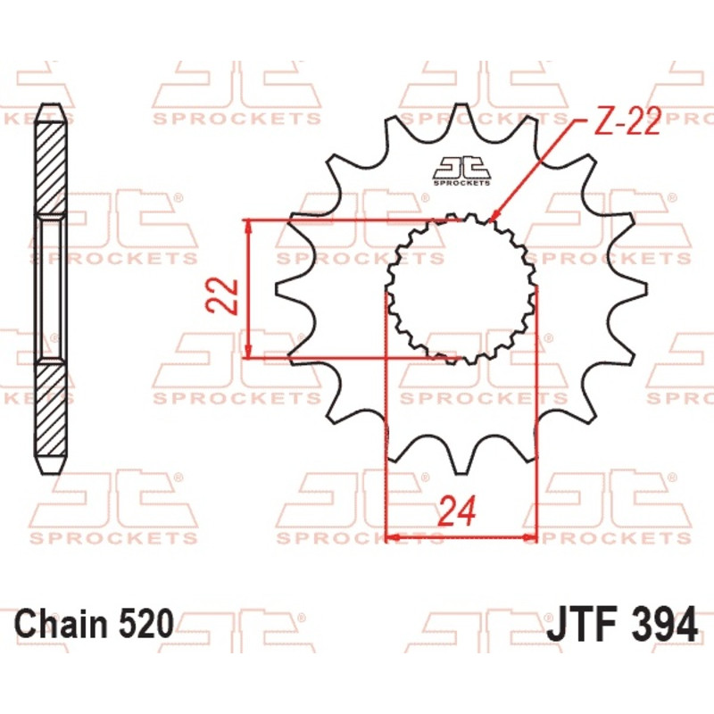 Piñón de acero JT SPROCKETS paso 520 para APRILIA RX 125, CAN-AM DS 450 y HM CRE 125 BAJA RR 2T de 1986 a 2015 Piñón de acero JT SPROCKETS paso 520 para APRILIA RX 125, CAN-AM DS 450 y HM CRE 125 BAJA RR 2T de 1986 a 2015