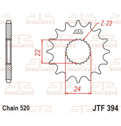 JT SPROCKETS steel front sprocket 520 pitch for APRILIA RX 125, CAN-AM DS 450 and HM CRE 125 BAJA RR 2T 1986-2015