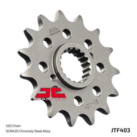 Piñón de acero JT SPROCKETS 15 dientes, paso 520 para HUSQVARNA SMR 449, TC 449, TE 449, TE 449 I.E de 2011 a 2014