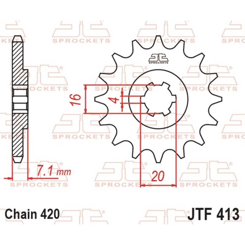 JT SPROCKETS Standard Stahlritzel vorne für SUZUKI RM 80, RMX 50, SMX 50, TS 50 XA, TS 50 XK 1984-2001