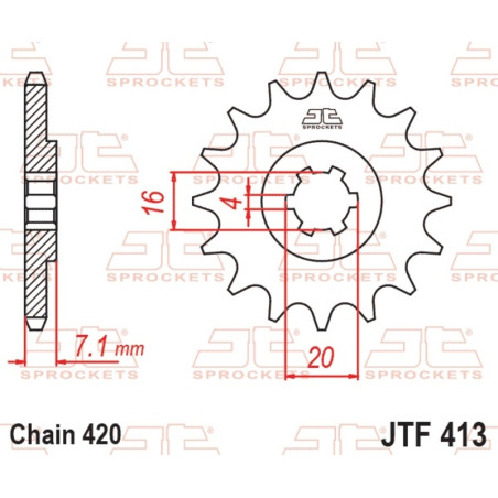 Pignon JT SPROCKETS acier standard pour SUZUKI RM 80, RMX 50, SMX 50, TS 50 XA, TS 50 XK de 1984 à 2001