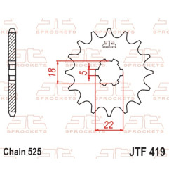 JT SPROCKETS Ritzel Stahl 14 Zähne, Teilung 525 für SUZUKI TS 250 1971-1978