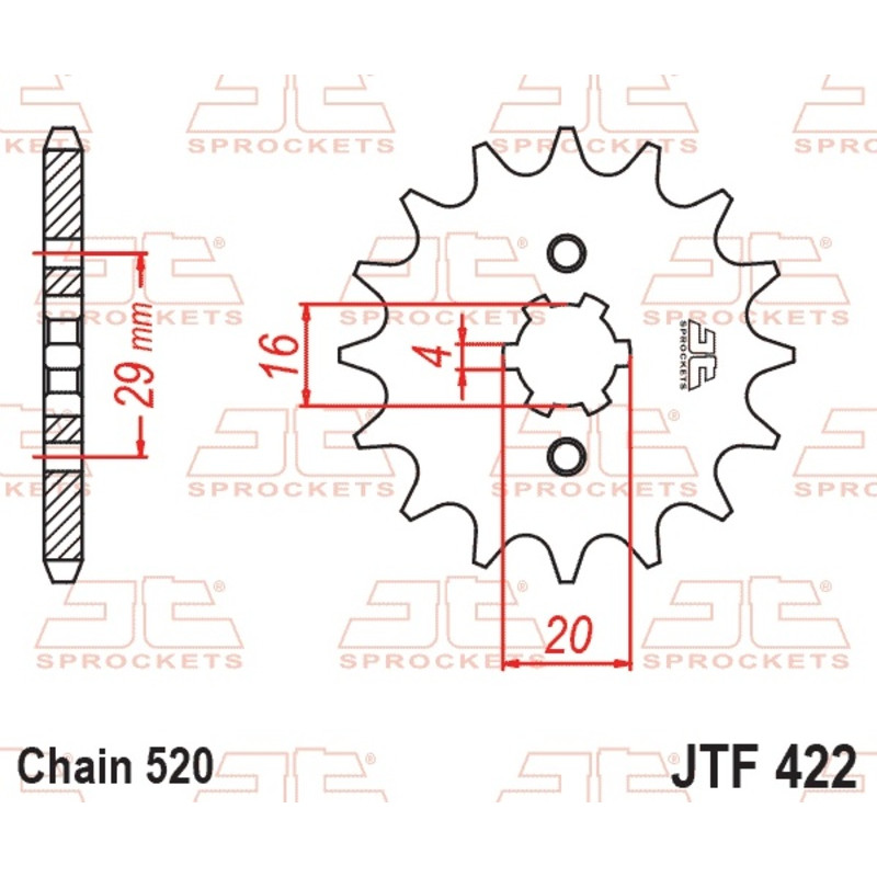 JT SPROCKETS Ritzel Stahl 12 Zähne, Teilung 520 für SUZUKI TS 185, YAMAHA YZ 125, KAWASAKI KX 125 und CAGIVA WMX 125 1971-1994 JT SPROCKETS Ritzel Stahl 12 Zähne, Teilung 520 für SUZUKI TS 185, YAMAHA YZ 125, KAWASAKI KX 125 und CAGIVA WMX 125 1971-1994