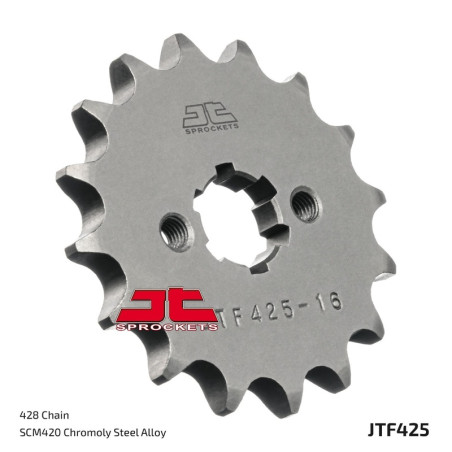 Piñón de acero JT SPROCKETS 16 dientes, paso 428 para SUZUKI TS 125, TS 125 ER, TS 80 X de 1971 a 1994