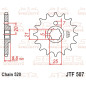 Pignon acier JT SPROCKETS pas 520 pour HUSQVARNA CR 250, WR 250, WR 360, KAWASAKI KX 250, KX 420, KX 500 et CAGIVA WMX 250