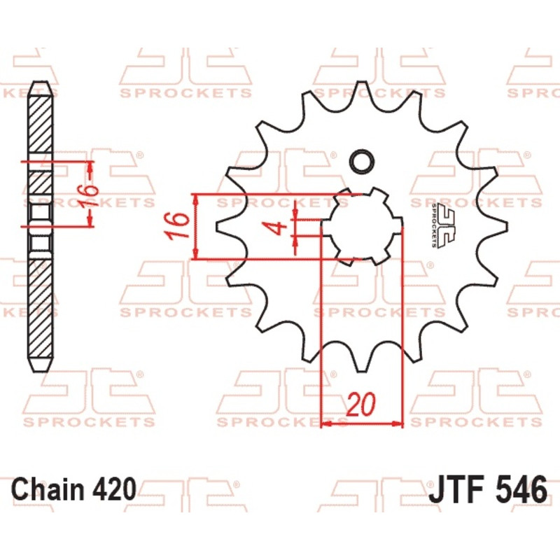 JT SPROCKETS Ritzel Stahl Teilung 420 für KAWASAKI KX 65, KX 85, YAMAHA CHAPPY 50, PW 80 und SUZUKI RM 100, RM 65 1975-2027