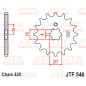 Pignon acier JT SPROCKETS pas 420 pour KAWASAKI KX 100, KX 65, KX 85, YAMAHA CHAPPY 50, PW 80, TTR 50 et SUZUKI RM 100, RM 65