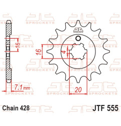 Piñón de acero JT SPROCKETS paso 428 para KAWASAKI KX 100, KX 65, KX 80, KX 85 y SUZUKI RM 100, RM 65 de 1976 a 2019
