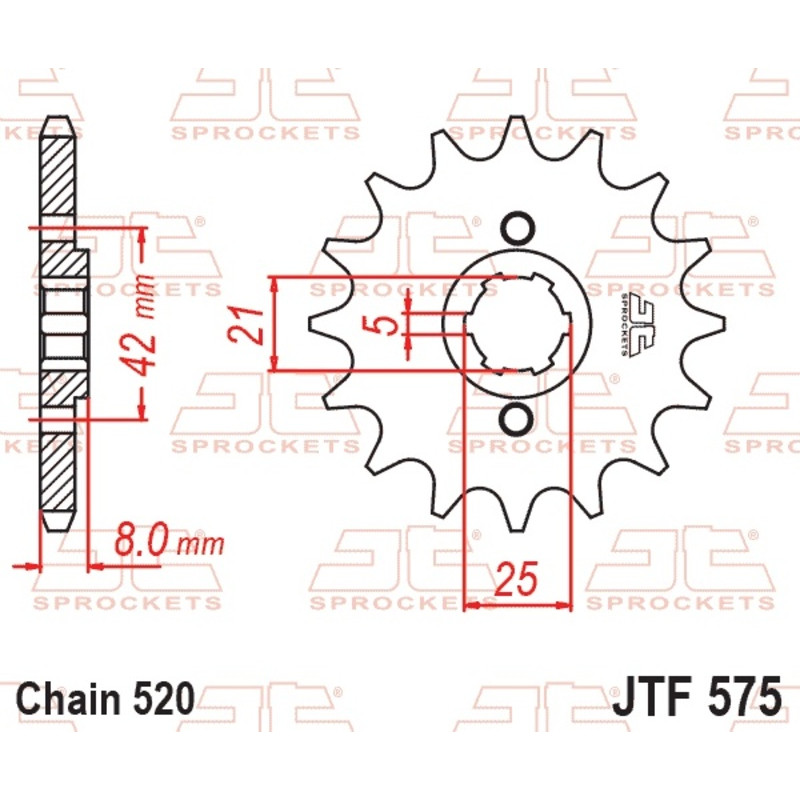 JT SPROCKETS steel front sprocket 520 pitch for YAMAHA TT 250, TT 350, TT 600, XT 600, XT 600 Z TENERE 1982-1992