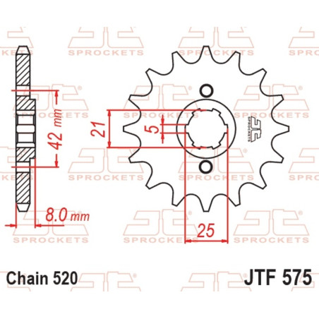 JT SPROCKETS steel front sprocket 520 pitch for YAMAHA TT 250, TT 350, TT 600, XT 600, XT 600 Z TENERE 1982-1992