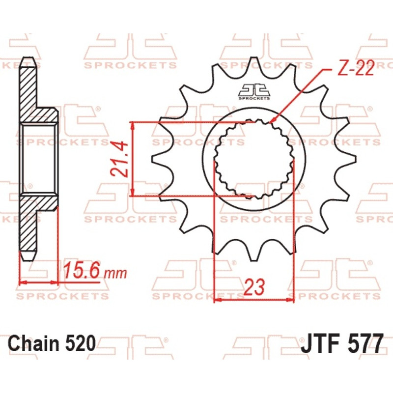 JT SPROCKETS Ritzel Stahl Teilung 520 für YAMAHA TT 600, TT 600 RE, XT 600, XT 600 Z TENERE, XTZ 660 TENERE 1987-2004
