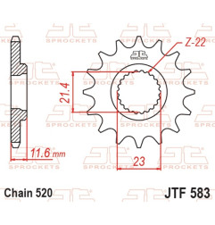 Piñón de acero JT SPROCKETS 13 dientes, paso 520 para YAMAHA TTR 250 de 1994 a 2006