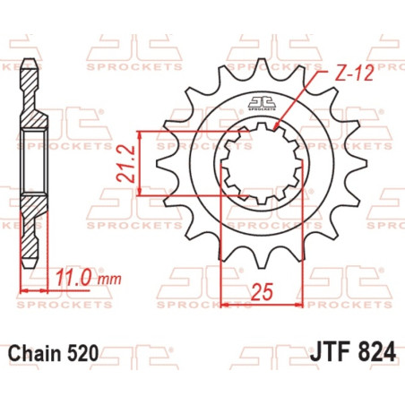 Piñón de acero JT SPROCKETS paso 520 para HUSQVARNA CR 250, SMR 450, TE 610, WR 250, WR 360 de 1987 a 2014