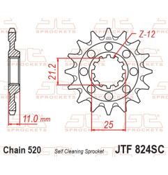 Piñón de acero JT SPROCKETS paso 520 para HUSQVARNA CR 250, SMR 450, TE 610, WR 250, WR 360 de 1987 a 2014