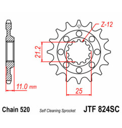 JT SPROCKETS steel front sprocket 520 pitch for HUSQVARNA CR 250, SMR 450, TE 610, WR 250, WR 360 1987-2014