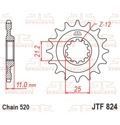 Piñón de acero JT SPROCKETS paso 520 para HUSQVARNA CR 250, SMR 450, TE 610, WR 250, WR 360 de 1987 a 2014
