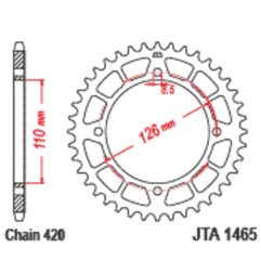 JT SPROCKETS Kettenrad Alu 47 Zähne, Teilung 420 für KAWASAKI KX 65 und SUZUKI RM 65 2000-2021
