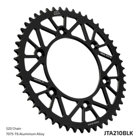 JT SPROCKETS aluminium rear sprocket 520 pitch for HONDA CRF 450, BETA RR 250 and HM CRM F 450 R SUPERMOTO 1992-2027