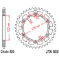 JT SPROCKETS Kettenrad Alu Teilung 520 für YAMAHA IT 250, WR 250, YZ 125, YZ 250, YZ 490 1981-1998