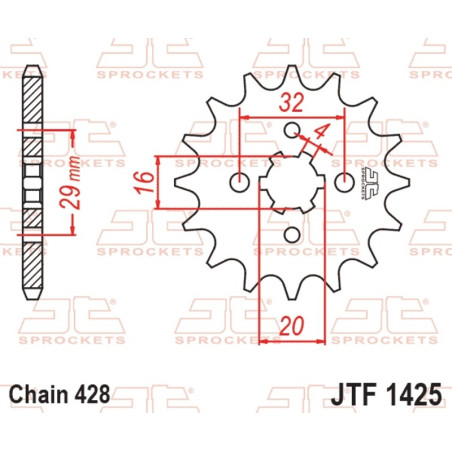 JT SPROCKETS steel front sprocket 428 pitch for SUZUKI TS 125, TS 125 ER, TS 80 X 1971-1994