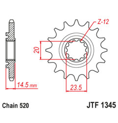 Pignon acier JT SPROCKETS 13 dents, pas 520 pour HONDA CRF 450 L de 2019 à 2021