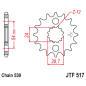 Pignon acier JT SPROCKETS 17 dents, pas 530 pour KAWASAKI KMX 125 de 2002